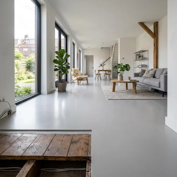 Hoe wordt een gietvloer op hout opgebouwd