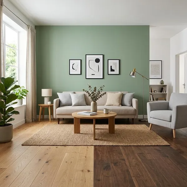 Kijk eerst naar de tint groen op de muur